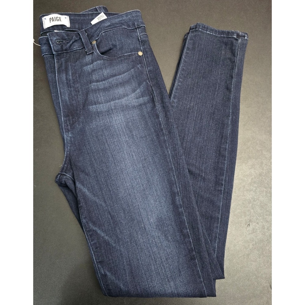 PAIGE Hoxton Ultra Skinny Jeans Whiskered Dark Wash Blue Size 30 Like New